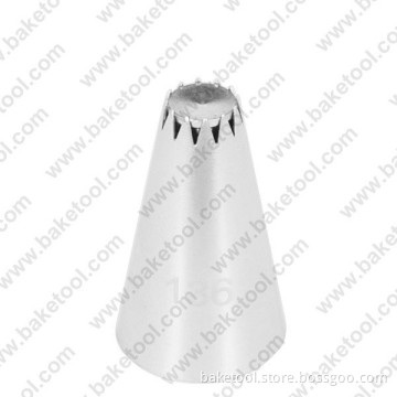 Stainless steel cake decorating special nozzles #136 with core